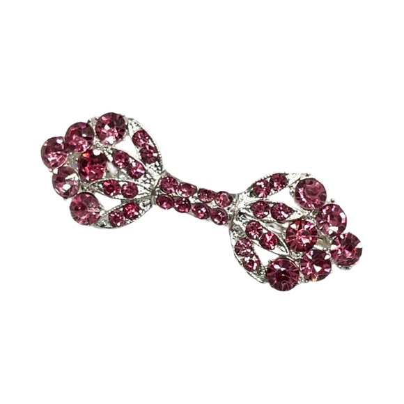 Elegant Pink Crystal Hair Clip 3.0” - Picture 2 of 3